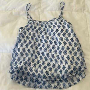 kids blue and white floral abercrombie top